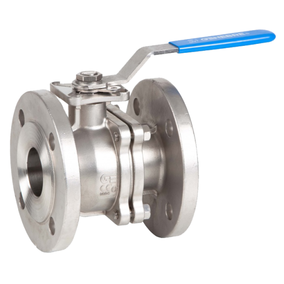 Vanne à sphère corps 2 pièces en inox à brides - 2/2 - DN20 - PN40 - GN40 - 180°C-Leggi tutto