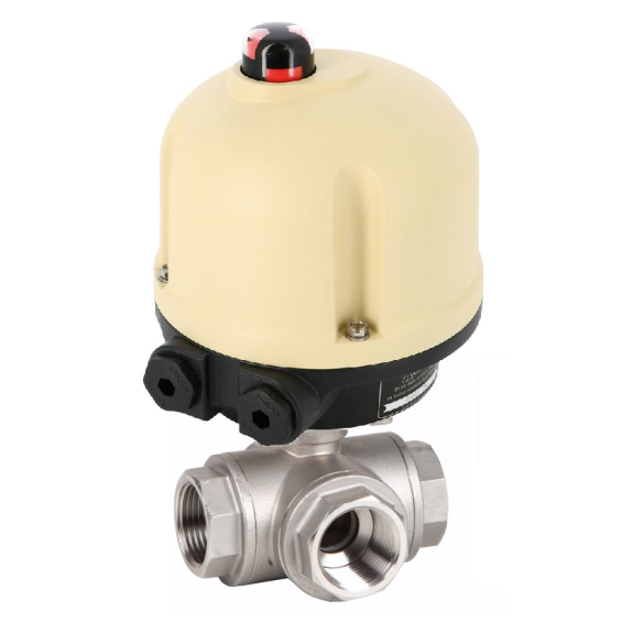 Vannes à boisseau sphérique - Inox - PTFE - G3/8'' - PN63 - 3/2 - Passage en L - Cde. àélectrique Vannes à boisseau sphérique - Inox - PTFE - G3/8'' - PN63 - 3/2 - Passage en L - Cde. àélectrique-Lire la description