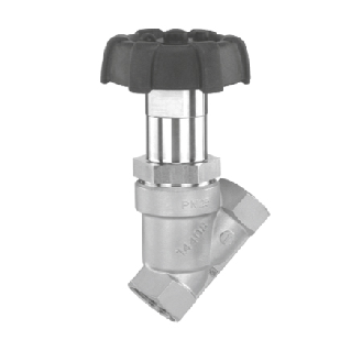 Vannes à soupape - Inox 316L - PTFE - G11/2 FF - PN25 - 2/2 - 180°C-Lire la description