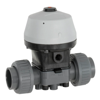 Vannes à membrane - PVC-U - FPM (Viton) - A coller DN50 - (+)60°C - Cde Pneu simple effet NF-Lire la description