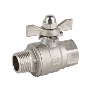 Vannes à sphère - Inox 316 - PTFE - G3/8''  MF - PN63 - 2/2 - 2 pièces - 180°C-Lire la description