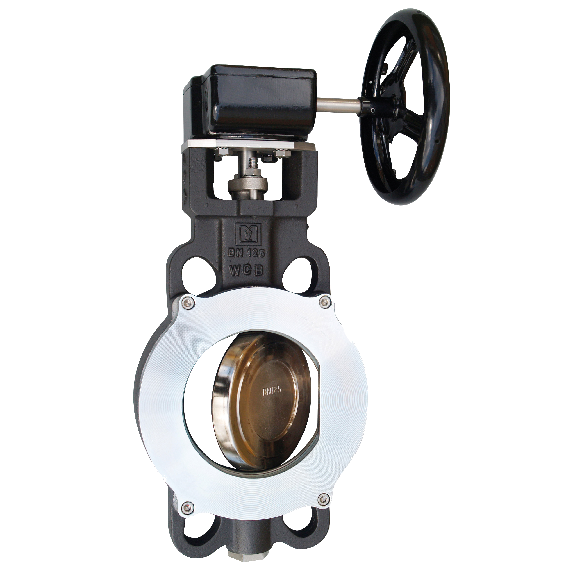 Vanne papillon à double excentration - Acier carbone - R-PTFE - Pap. inox -  DN80 - Wafer -PN40-Lire la description
