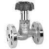 Vanne à soupape à siège droit - Inox - PTFE - DN20 - A brides GN40 - PN25 - 2/2 - 180°C