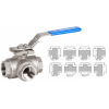 Vannes à sphère - Inox 316 - PTFE - G1''1/4  FFF - PN63 - 3/2 - Passage en T - 180°C