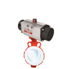 Vanne papillon pneumatique DN80 pour fluides agressifs