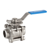 Vannes à sphère en inox corps 3 pièces à commande manuelle - 2/2 - 1"1/4 BW - PN63 - 180°C