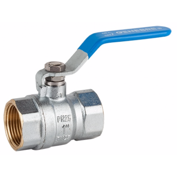 Vannes à sphère - Laiton - PTFE - G3/4'' FF - PN25 - 2/2 - 2 pièces - 150°C - Pour HVAC-Lire la description