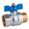 Vannes à sphère - Laiton - PTFE - G3/8'' MF - PN25 - 2/2 - 2 pièces - 90°C