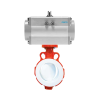 Vanne papillon pneumatique DN250 pour fluides agressifs