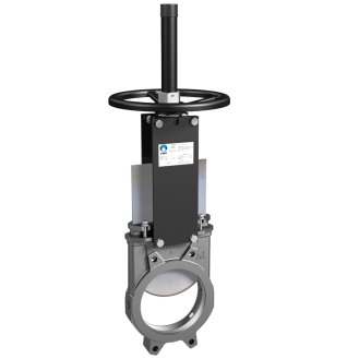Vanne à guillotine à volant - Inox 316 - Métal - DN80 - Wafer GN10 - PN10 - Unidir. - +130°C-Lire la description
