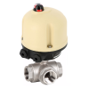 Vannes à  boisseau sphérique - Inox - PTFE - G1''  - PN63 - 3/2 - Passage en T - Cde. àélectrique
