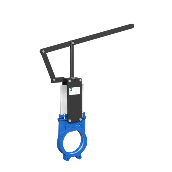 Vanne à guillotine à levier - Fonte GGG50 - Métal - DN200 - Wafer GN10 - PN10 - unidir.- +80°C Vanne à guillotine à levier - Fonte GGG50 - Métal - DN200 - Wafer GN10 - PN10 - unidir.- +80°C-Lire la description