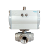 Vanne à sphère - Inox 316 - PTFE - G2''  FFF - PN63 - 3/2 Passage en T - Cde pneu simple effet NO