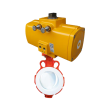 Vanne papillon pneumatique DN150 pour fluides agressifs