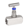 Vanne à pointeau - Inox 316 - PTFE - G1" FF - PN410 - 2 voies - (+)232°C - Cde manuelle