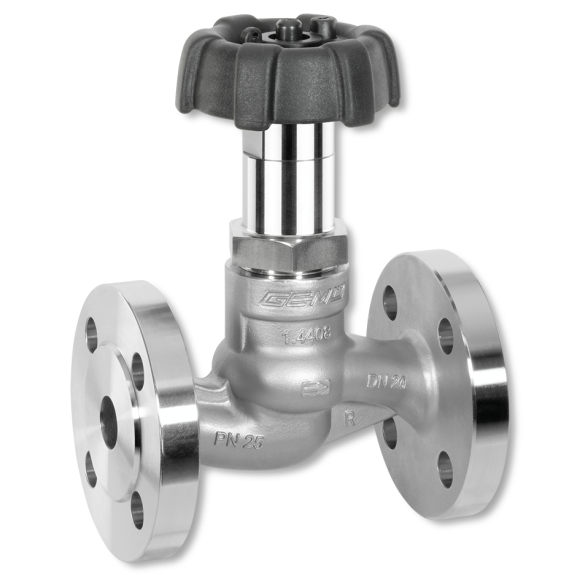 Vanne à soupape à siège droit - Inox - PTFE - DN25 - A brides GN40 - PN25 - 2/2 - 180°C-Beschreibung lesen