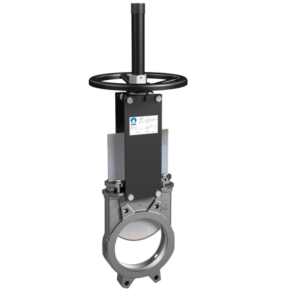 Vanne à guillotine à volant - Inox 316 - Métal - DN200 - Wafer GN10 - PN10 - Unidir. - +130°C-Lire la description