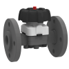 Vanne à membrane - PVC-U - EPDM - DN65 - A brides GN10 - (+)60°C - Cde Manu