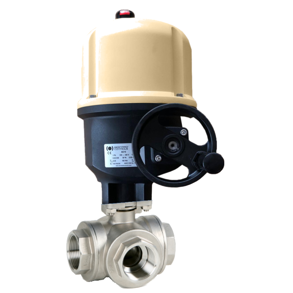 Vannes à boisseau sphérique - Inox - PTFE - G2'' - PN63 - 3/2 - En T - Cde. Electrique 230/50 Vannes à boisseau sphérique - Inox - PTFE - G2'' - PN63 - 3/2 - En T - Cde. Electrique 230/50-Lire la description