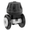 Vanne à membrane - PVC-U - FPM (Viton) - DN80 - A brides GN10 - (+)60°C - Cde Pneu simple effet NF