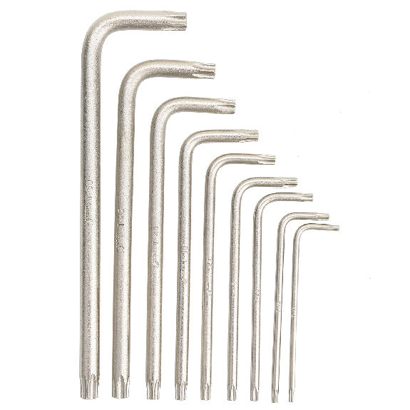Jetech 9Pièces Clé étoile à bras long — Torx : T10, T15, T20, T25, T27, T30, T40, T45, T50-Lire la description