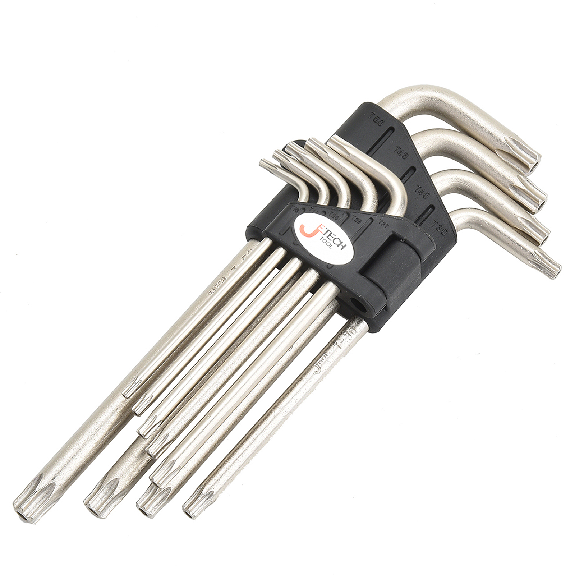 Jetech 9Pièces Clé étoile à bras long — Torx : T10, T15, T20, T25, T27, T30, T40, T45, T50-Lire la description