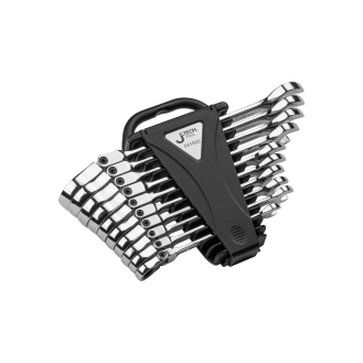 Jetech Jeu de clés mixtes à cliquet flexibles 10 pièces  (Métrique mm) - Clé à engrenages en acier CR-V de qualité industrielle au fini chrome poli-Lire la description