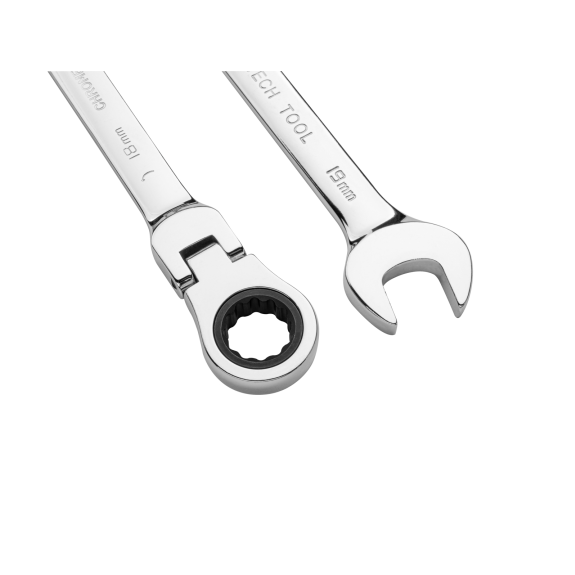 Jetech Jeu de clés mixtes à cliquet flexibles 10 pièces  (Métrique mm) - Clé à engrenages en acier CR-V de qualité industrielle au fini chrome poli-Lire la description