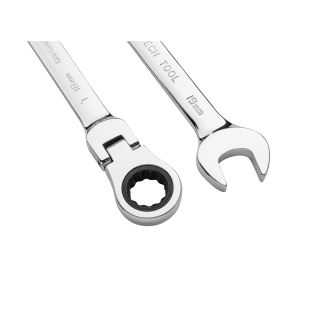 Jetech Jeu de clés mixtes à cliquet flexibles 10 pièces  (Métrique mm) - Clé à engrenages en acier CR-V de qualité industrielle au fini chrome poli-Lire la description