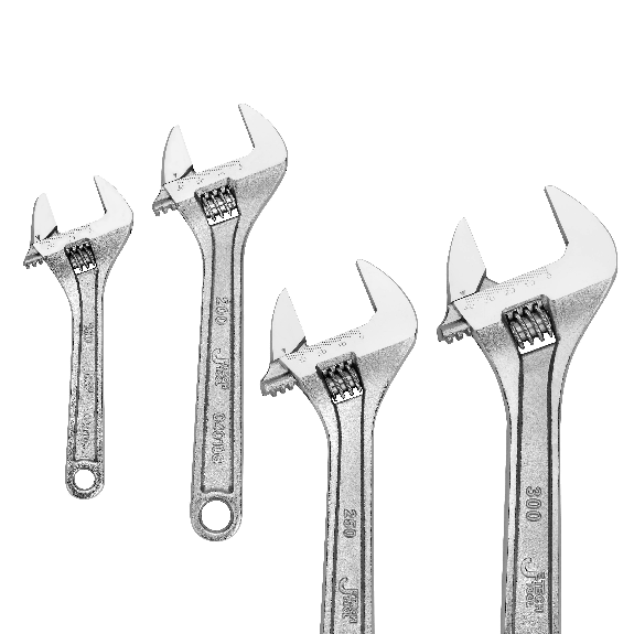 Ensemble de 4 clés ajustables Jetech, de qualité industrielle, avec ouverture de calibre large, pinces à décalage résistantes avec étui de rangement enroulable, les tailles incluent 6 pouces, 8 pouces, 10 pouces, 12 pouces-Lire la description