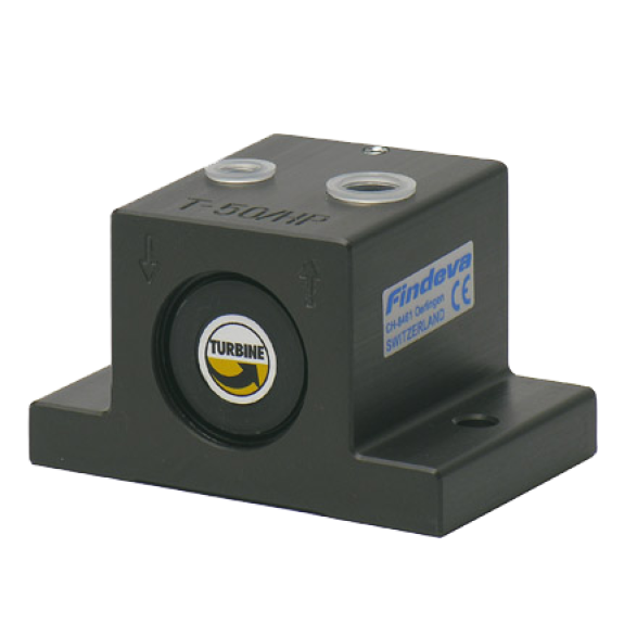 Vibrateurs rotatif à turbine FINDEVA - Alu anodisé - G1/4"-3/8 - 13000 coups/min - 3790N - 385l/min-Lire la description