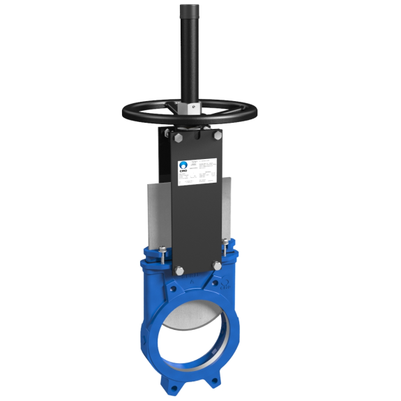 Vanne à guillotine à volant - Fonte GGG50 - EPDM - DN250 - Wafer GN10 - PN10 - Unidir. - (+)130°C-Lire la description