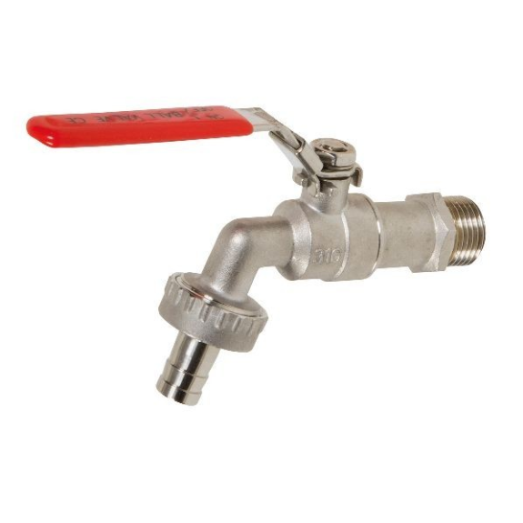 Robinet double service en inox - G3/4"M - G3/4"M - Ø19mm - PN16-Lire la description