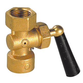Robinet d'isolement à  décomp. - Laiton - 1/4" - 1/4" FF - Pmax: 16 bar - Encomb.: 68 mm - (+)90°C-Lire la description