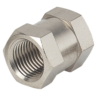 Raccords pour tubes - Manchon égal - Laiton nickelé - 3/4" - 3/4" F - 60 bar-Lire la description