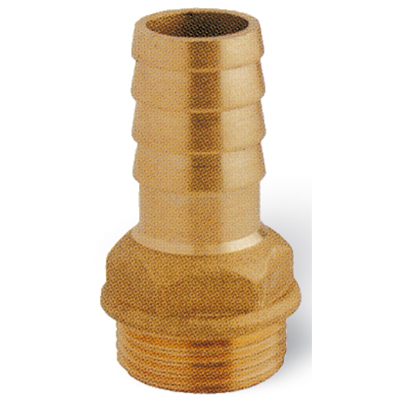 Raccords cannelés pour tuyaux - Embouts droits - Laiton jaune - 1/2" M - Ø10mm - Pmax: 16 bar-Leggi tutto