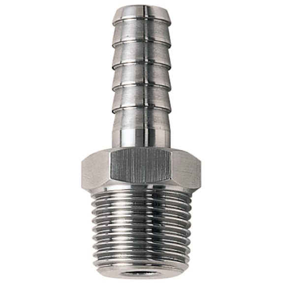 Raccords cannelés pour tuyaux - Embouts droits - Inox - R1/4" Mâle - Ø13mm - Pmax: 40 bar-Leggi tutto