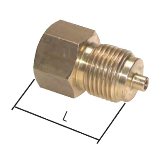 Réduction - Laiton - 1/4" - 1/2" MF - Pmax: 250 bar - Encomb.: 37 mm-Lire la description