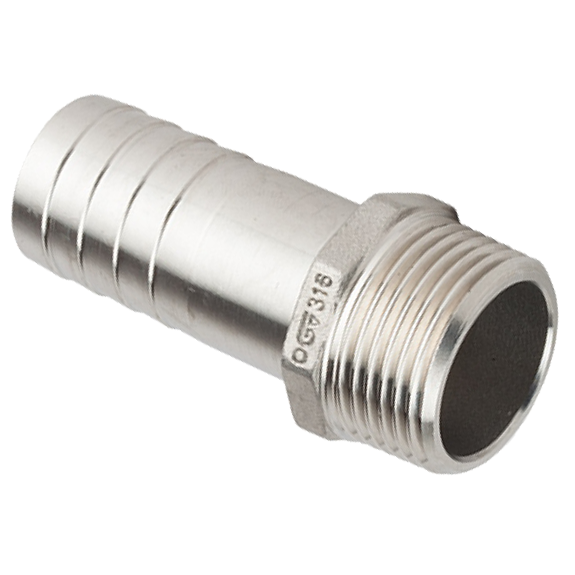 Raccords cannelés pour tuyaux - Embouts droits - Inox - R1/4" Mâle - Ø10mm - Pmax: 10 bar-Leggi tutto
