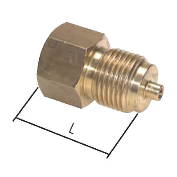 Réduction - Laiton - 1/4" - 1/8" MF - Pmax: 250 bar - Encomb.: 28 mm-Lire la description
