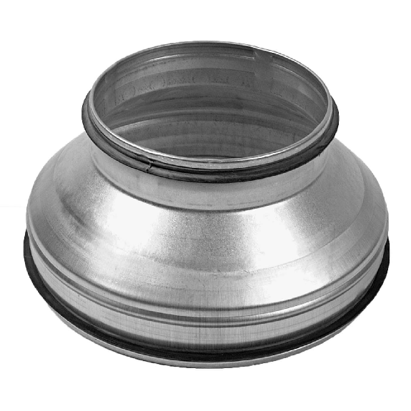 Réduction conc. galva M.M.à joint Ø 200 x 150 pour buse spiralée*-Lire la description