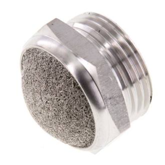 Silencieux boutons - Inox - 1/4" M - 12 bar-Lire la description