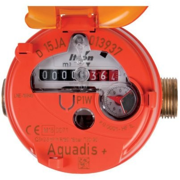 Compteur divisionnaire volumétrique Aquadis+, eau chaude-Lire la description