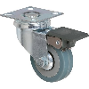Roulette pivotante à platine avec frein série S14 AF  - Char ou force (kg): 40 kg | A: 102 mm | G: 25 mm | B: 60 x 60 mm | C: 75 mm | E: 36 x 36 mm | F: 6.2 mm