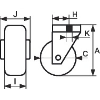 Roulette pivotante à œil à frein série S19 AF  - H: 20 mm | A: 130 mm | C: 100 mm | K: 10.2 mm | Char ou force (kg): 45 kg | J: 30.5 mm