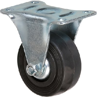 Roulette fixe série S7  - C: 50 mm | F: 6.2 mm | B: 67 x 48 mm | G: 29 mm | Char ou force (kg): 35 kg | A: 69 mm | E: 55 x 30 mm | I: 22 mm | d: 9.4 mm-Lire la description
