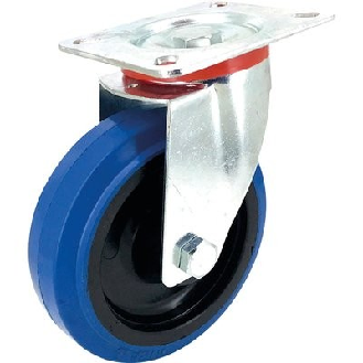 Roulette caoutchouc Tecnibleu platine pivotante série S2N  - A: 150 mm | C: 125 mm | I: 40 mm | J: 45 mm | d: 15 mm-Lire la description