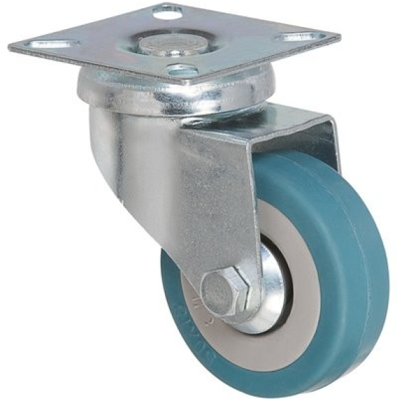 Roulette pivotante à platine série S14  - A: 130 mm | C: 100 mm | Char ou force (kg): 45 kg | B: 68 x 68 mm | G: 30.5 mm | E: 42 x 42 mm | F: 6.5 mm-Lire la description
