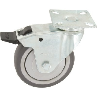 Roulette pivotante à œil à frein série S19 AF  - Char ou force (kg): 40 kg | A: 102 mm | C: 80 mm | H: 24 mm | J: 24.5 mm | K: 10.2 mm-Lire la description