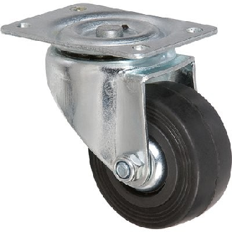 Roulette pivotante série S2C  - C: 65 mm | Char ou force (kg): 50 kg | I: 22 mm | d: 9.4 mm | B: 75 x 60 mm | G: 35 mm | A: 86 mm | E: 55 x 40 mm | F: 7.2 mm-Lire la description
